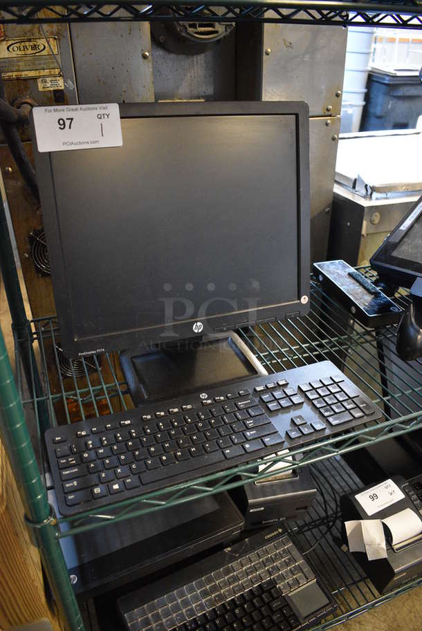 HP Model HSTND-4011-F 17" Computer Monitor w/ Keyboard - Image 3 of 5
