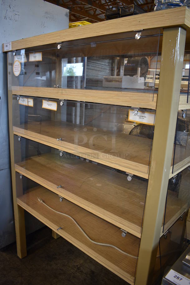 Wood Pattern 5 Tier Shelving Unit w/ Poly Flaps. 49.5x19.5x69.5 - Image 4 of 4
