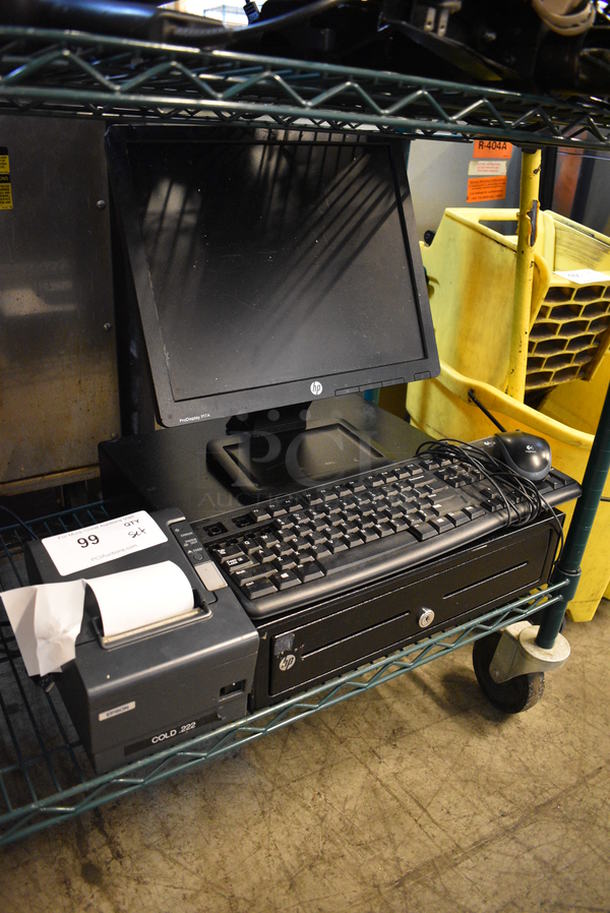 HP Model HSTND-4011-F 17" Computer Monitor w/ Epson Model M129M Receipt Printer, Cash Drawer, Keyboard and Computer Mouse - Image 2 of 5