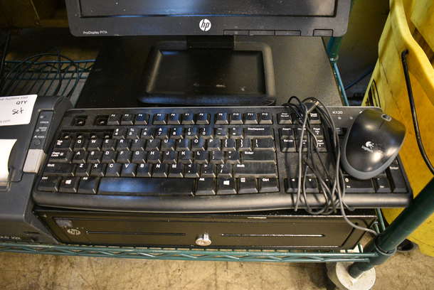 HP Model HSTND-4011-F 17" Computer Monitor w/ Epson Model M129M Receipt Printer, Cash Drawer, Keyboard and Computer Mouse - Image 3 of 5