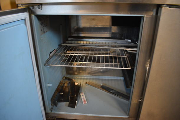 WOW! 2014 Delfield Model 4472N-30M-M479 Stainless Steel Commercial Prep Table w/ 3 Lids and 3 Doors on Commercial Casters. 115 Volts, 1 Phase. 72x32x36. Tested and Working! - Image 10 of 12