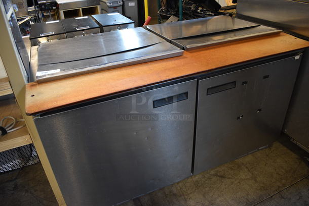 WOW! 2014 Delfield Model 4460N-24M-ABP2 Stainless Steel Commercial Prep Table w/ Cutting Board, 2 Lids and 2 Doors on Commercial Casters. 115 Volts, 1 Phase. 60x34x36. Tested and Working! - Image 2 of 7