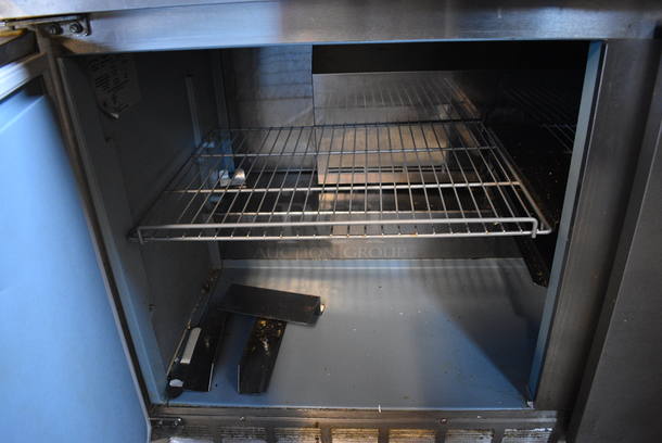 WOW! 2014 Delfield Model 4460N-24M-ABP2 Stainless Steel Commercial Prep Table w/ Cutting Board, 2 Lids and 2 Doors on Commercial Casters. 115 Volts, 1 Phase. 60x34x36. Tested and Working! - Image 6 of 7
