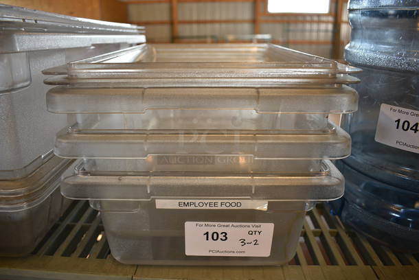 3 Poly Clear Bins w/ 2 Lids. 12x18x5.5. 3 Times Your Bid!