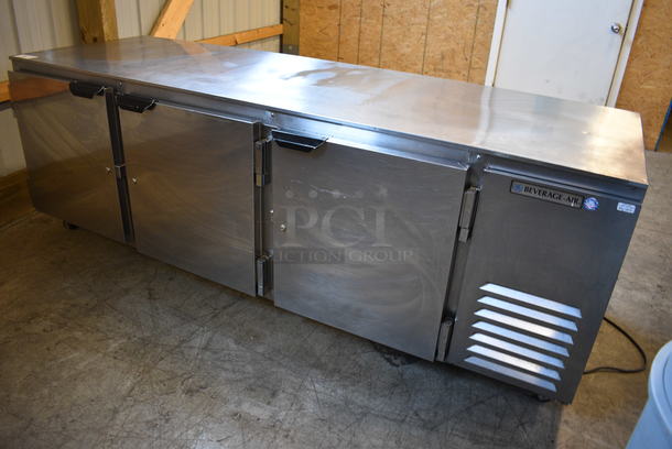 SWEET! Beverage Air Model UCR93A-09-003 Stainless Steel Commercial 3 Door Work Top Cooler on Commercial Casters. 115 Volts, 1 Phase. 93x33x32. Tested and Powers On But Does Not Get Cold - Image 3 of 7