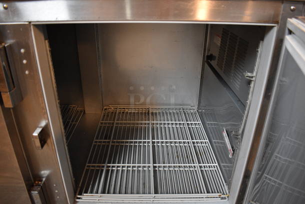 SWEET! Beverage Air Model UCR93A-09-003 Stainless Steel Commercial 3 Door Work Top Cooler on Commercial Casters. 115 Volts, 1 Phase. 93x33x32. Tested and Powers On But Does Not Get Cold - Image 4 of 7