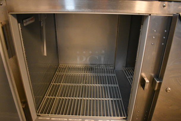 SWEET! Beverage Air Model UCR93A-09-003 Stainless Steel Commercial 3 Door Work Top Cooler on Commercial Casters. 115 Volts, 1 Phase. 93x33x32. Tested and Powers On But Does Not Get Cold - Image 6 of 7