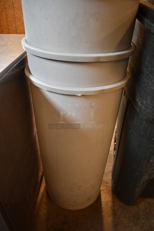 6 Gray Poly Trash Cans w/ 1 Lid. 16x16x30. 6 Times Your Bid! - Image 3 of 3