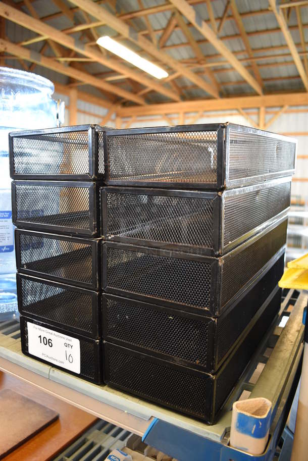 10 Black Metal Bins. 6x15x2.5. 10 Times Your Bid! - Image 3 of 3