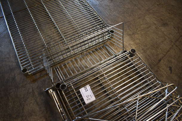 ALL ONE MONEY! Lot of 2 Chrome Metro Shelves and 2 Poles w/ 2 Brackets on Each. 60x18x34 - Image 3 of 4