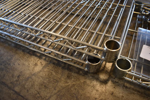 ALL ONE MONEY! Lot of 2 Chrome Metro Shelves and 2 Poles w/ 2 Brackets on Each. 60x18x34 - Image 4 of 4