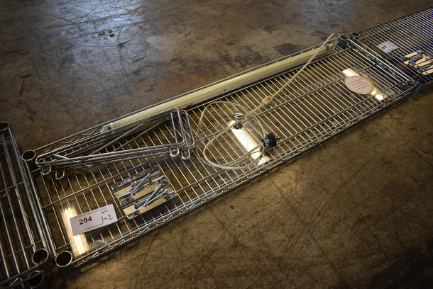 Chrome Finish Shelf w/ 2 Brackets. 48x14x7 - Image 1 of 3