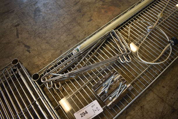 Chrome Finish Shelf w/ 2 Brackets. 48x14x7 - Image 2 of 3