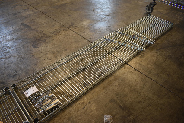 Chrome Finish Shelf w/ 2 Brackets. 72x14x7 - Image 1 of 3