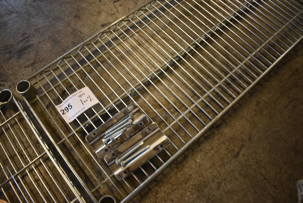 Chrome Finish Shelf w/ 2 Brackets. 72x14x7 - Image 2 of 3