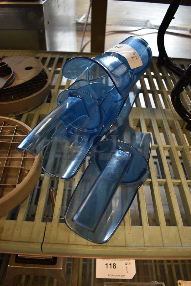 ALL ONE MONEY! Lot of 2 Blue Poly Ice Scoops and 1 Blue Poly Holder! 4.5x6.5x10 - Image 1 of 2