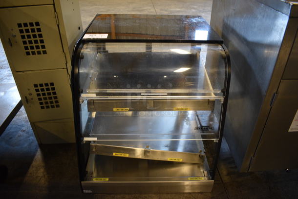 NICE! Stainless Steel Commercial Countertop Warming Merchandiser. Missing Right Side Glass Pane. 24x29x25.5. Tested and Working!