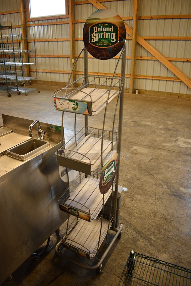 Gray Metal 4 Tier Display Rack on Casters. 15x20x67 - Image 2 of 3