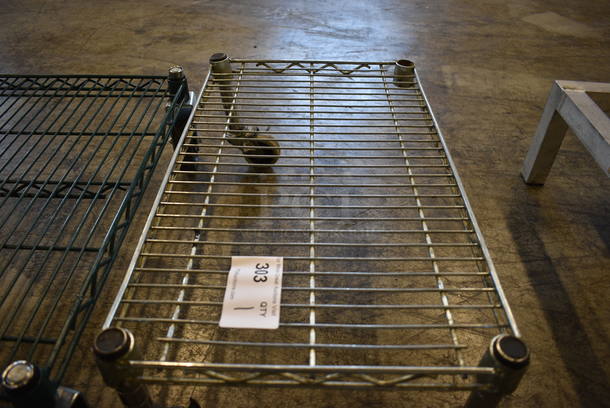 Chrome Finish Metro Style Dunnage Rack on Commercial Casters. Missing 1 Pole w/ Caster. 24x14x9.5 - Image 2 of 3
