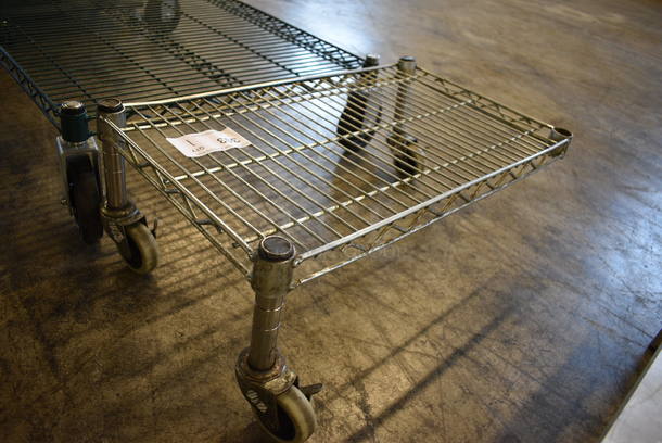 Chrome Finish Metro Style Dunnage Rack on Commercial Casters. Missing 1 Pole w/ Caster. 24x14x9.5 - Image 3 of 3