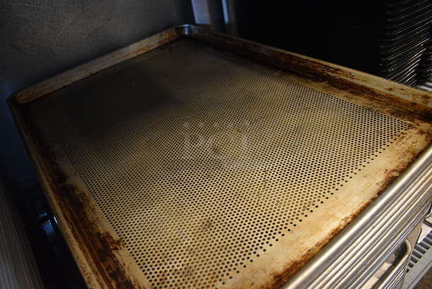 10 Metal Full Size Perforated Baking Pans. 18x26x1. 10 Times Your Bid! - Image 2 of 3