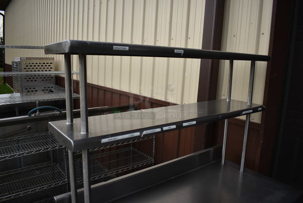Stainless Steel Table w/ Double Overshelf and Undershelf on Commercial Casters. 48x24x67 - Image 3 of 5