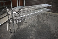 Chrome Finish 2 Tier Shelving Unit. 72x14x34