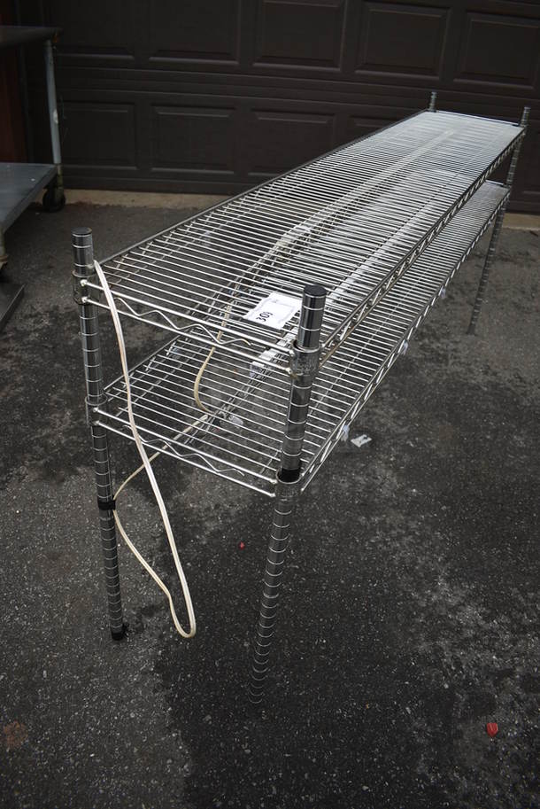 Chrome Finish 2 Tier Shelving Unit. 72x14x34 - Image 3 of 3