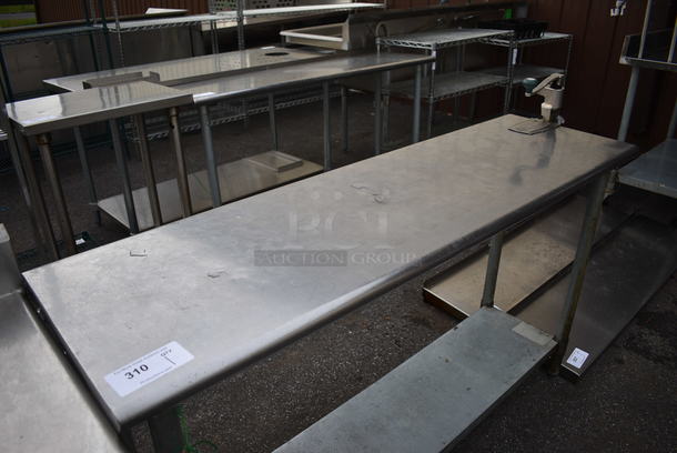 Stainless Steel Table w/ Mounted Commercial Can Opener and Metal Undershelf. 63x18x41 - Image 2 of 4