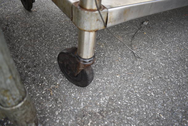 Stainless Steel Table w/ Backsplash and Metal Undershelf on Commercial Casters. 60x30x38 - Image 5 of 5