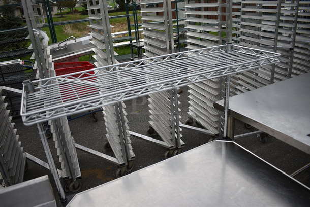 Metal Table w/ 2 Metro Style Undershelves and Overshelf. 36x24x55 - Image 5 of 5