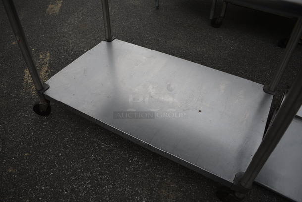 Stainless Steel Table w/ Backsplash and Metal Undershelf on Commercial Casters. 48x30x39 - Image 3 of 4