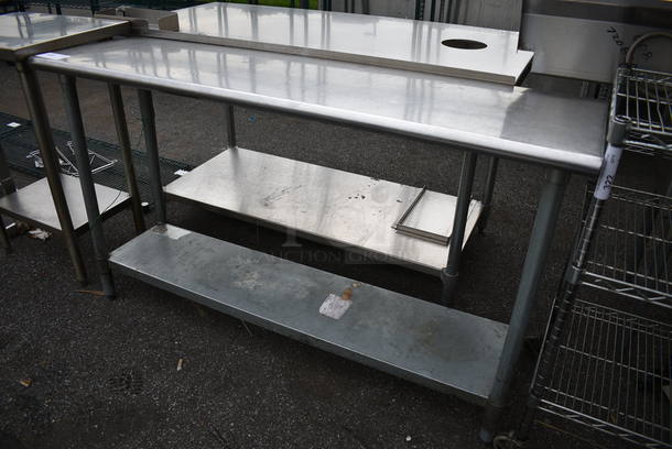 Stainless Steel Table w/ Metal Undershelf. 60x18x35