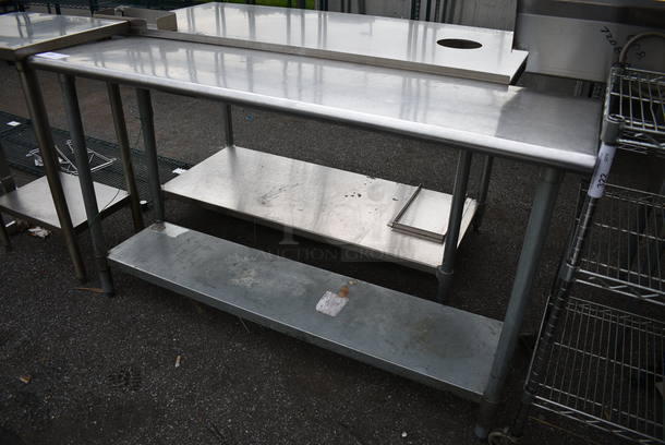 Stainless Steel Table w/ Metal Undershelf. 60x18x35 - Image 1 of 3