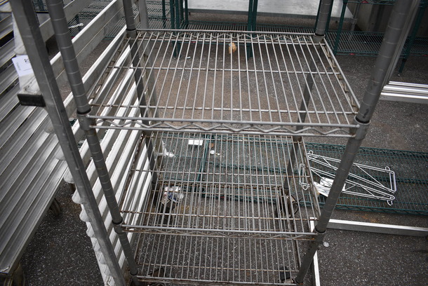 Chrome Finish 5 Tier Metro Style Shelving Unit on Commercial Casters. 24x18x68. BUYER MUST DISMANTLE. PCI CANNOT  DISMANTLE FOR SHIPPING. PLEASE CONSIDER FREIGHT CHARGES. - Image 3 of 3