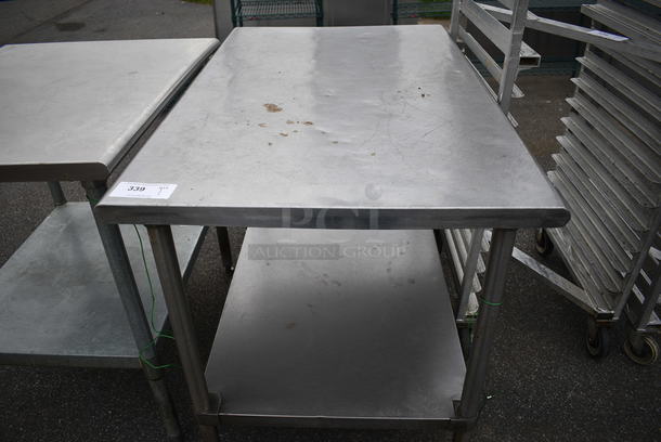 Stainless Steel Table w/ Metal Undershelf on Commercial Casters. 48x30x35