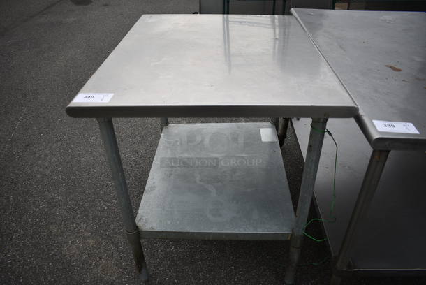 Stainless Steel Table w/ Metal Undershelf. 36x30x35