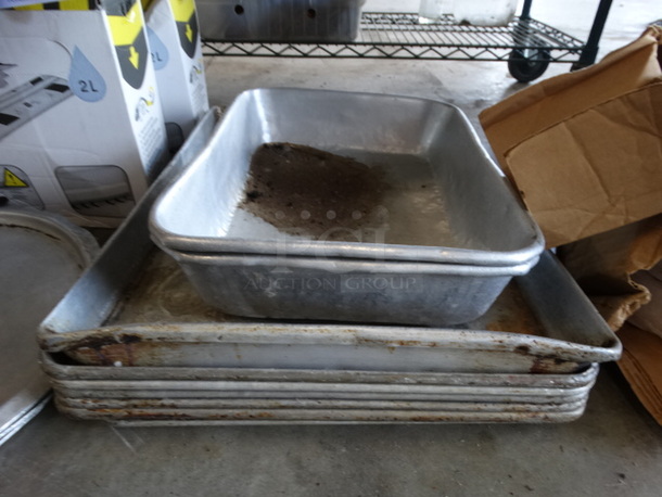 9 Various Metal Baking Pans. Includes 12.5x17x3.5. 9 Times Your Bid!