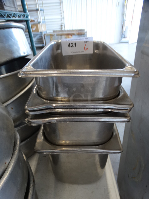 6 Stainless Steel 1/3 Size Drop In Bins. 1/3x6. 6 Times Your Bid!