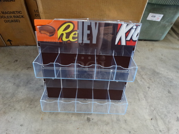 5 BRAND NEW IN BOX! Brown and Clear Poly Candy Displays. 17x7x16.5. 5 Times Your Bid!