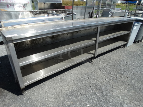 Stainless Steel Counter w/ 2 Undershelves. 120x18x35