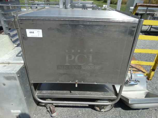 Stainless Steel Commercial Dish Cart on Commercial Casters. 33x25x38
