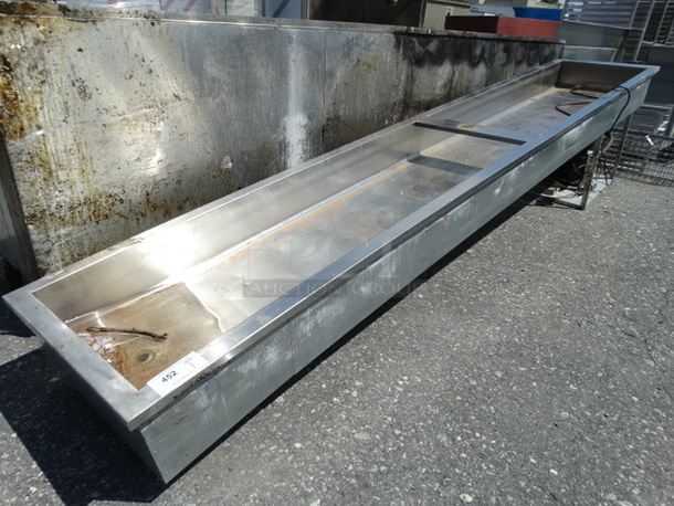 Stainless Steel Commercial Cold Pan Drop In. 136x24x27. Tested and Powers On But Does Not Get Cold