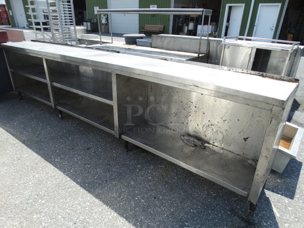 Stainless Steel Commercial Counter w/ Undershelf. 144x18x35