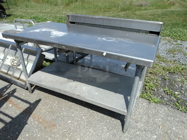 Stainless Steel Commercial table w/ Commercial Can Opener Mount and Metal Undershelf. 60x30x34