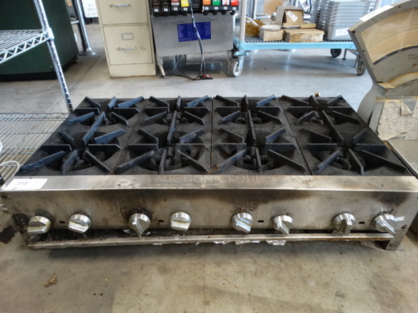GREAT! Stainless Steel Commercial Countertop Gas Powered 8 Burner Range. 48x28x10.5