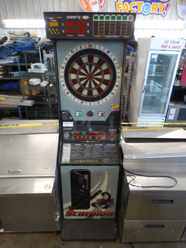 Scorpion Floor Style Arcade Dart Game. 25x25x86. Tested and Does Not Power On