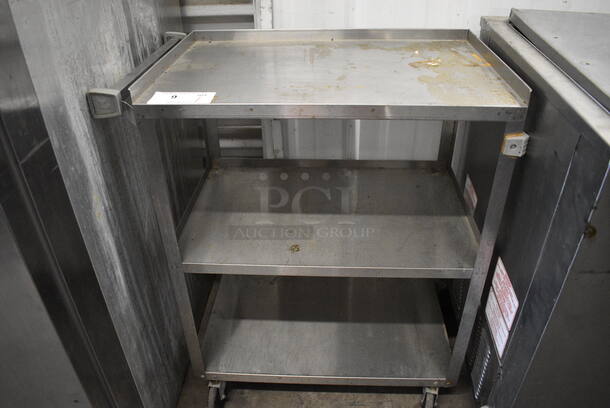 Stainless Steel Commercial 3 Tier Cart on Commercial Casters. 27x16x33