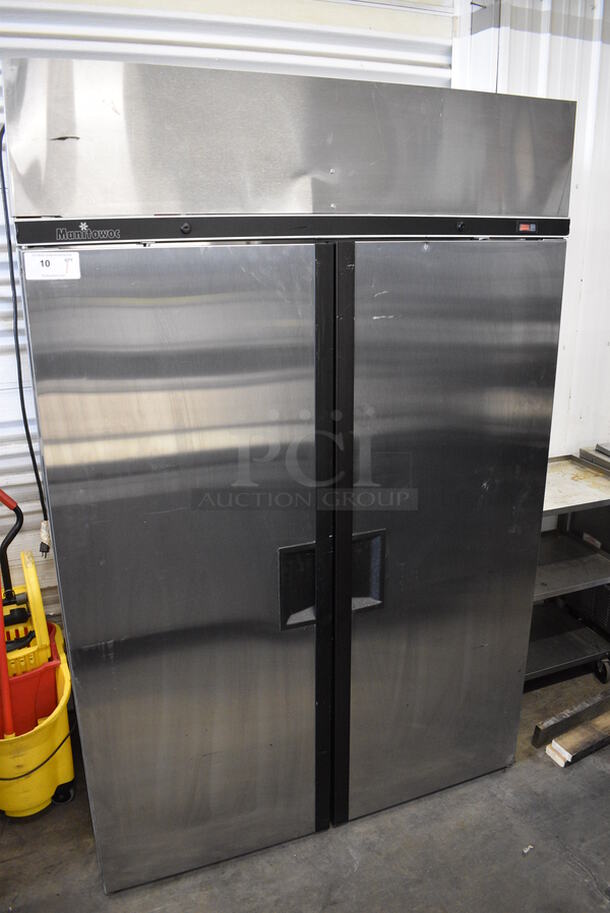 GREAT! Manitowoc Stainless Steel Commercial 2 Door Reach In Cooler. 52x32x79. Tested and Working!