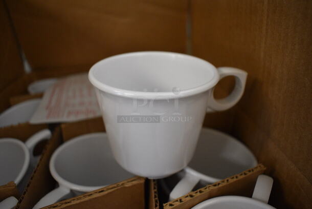 48 BRAND NEW IN BOX! White Poly Mugs. 4.5x3.5x3. 48 Times Your Bid!